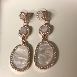 NWOT MOP Rose Gold Statement Earrings.